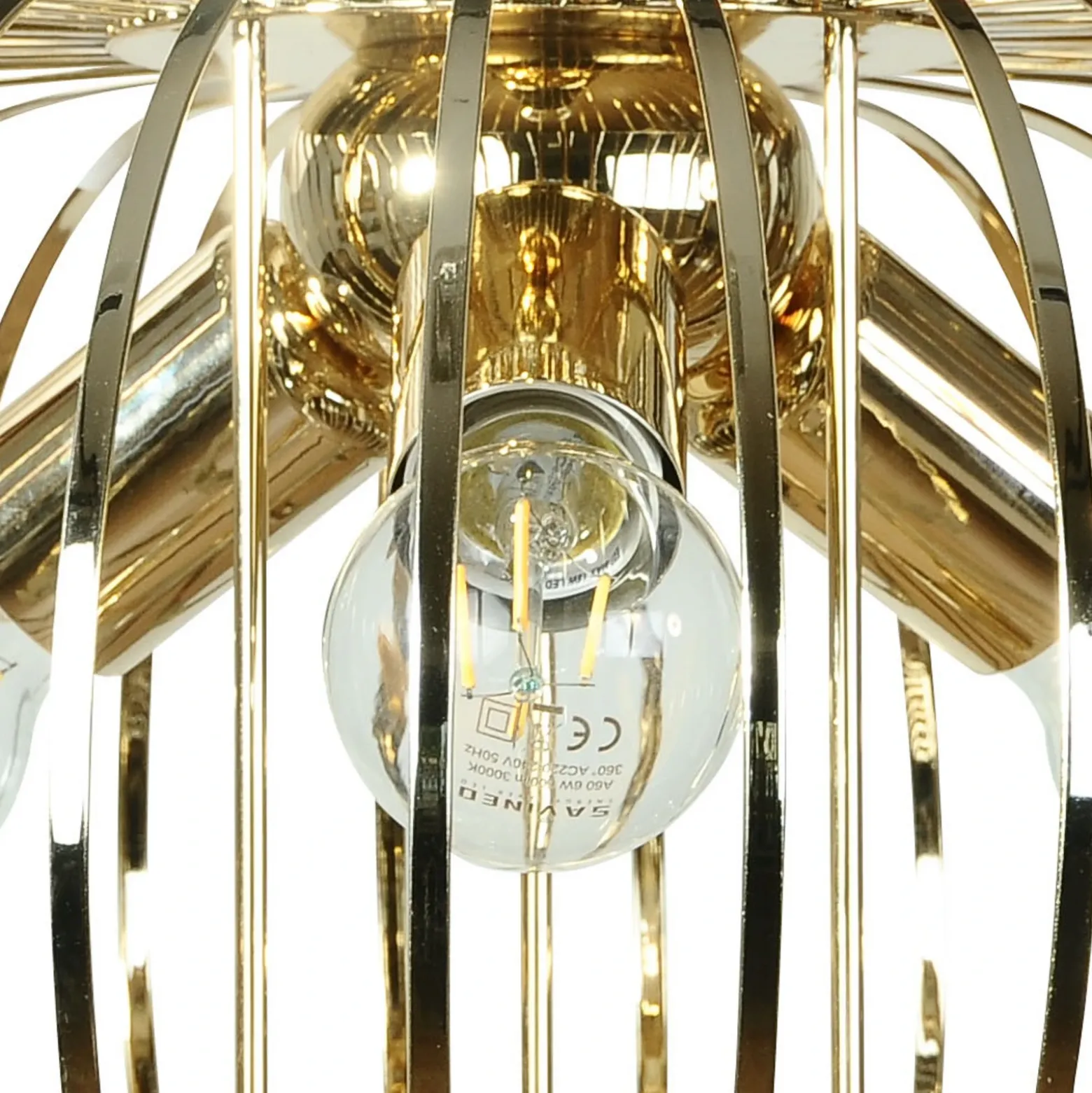 Plafón Globe, color dorado, Ø 51 cm, 3 luces, E27