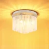 Plafón Gorley, blanco/arena, cristal, Ø 32 cm, 5 luces, E14