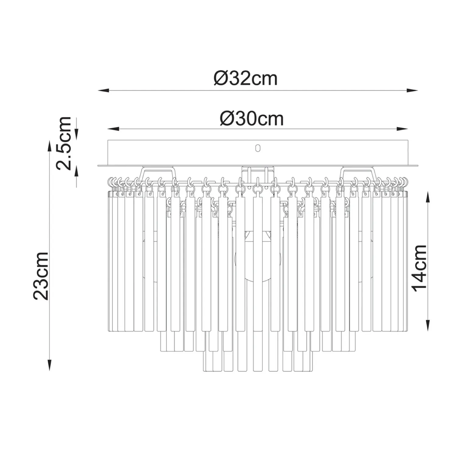 Plafón Gorley, blanco/arena, cristal, Ø 32 cm, 5 luces, E14