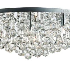 Plafón Hanna cromo cristal esferas 80 cm