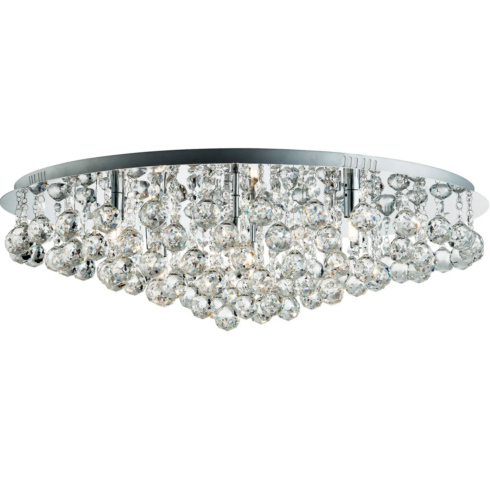 Plafón Hanna cromo cristal esferas 80 cm