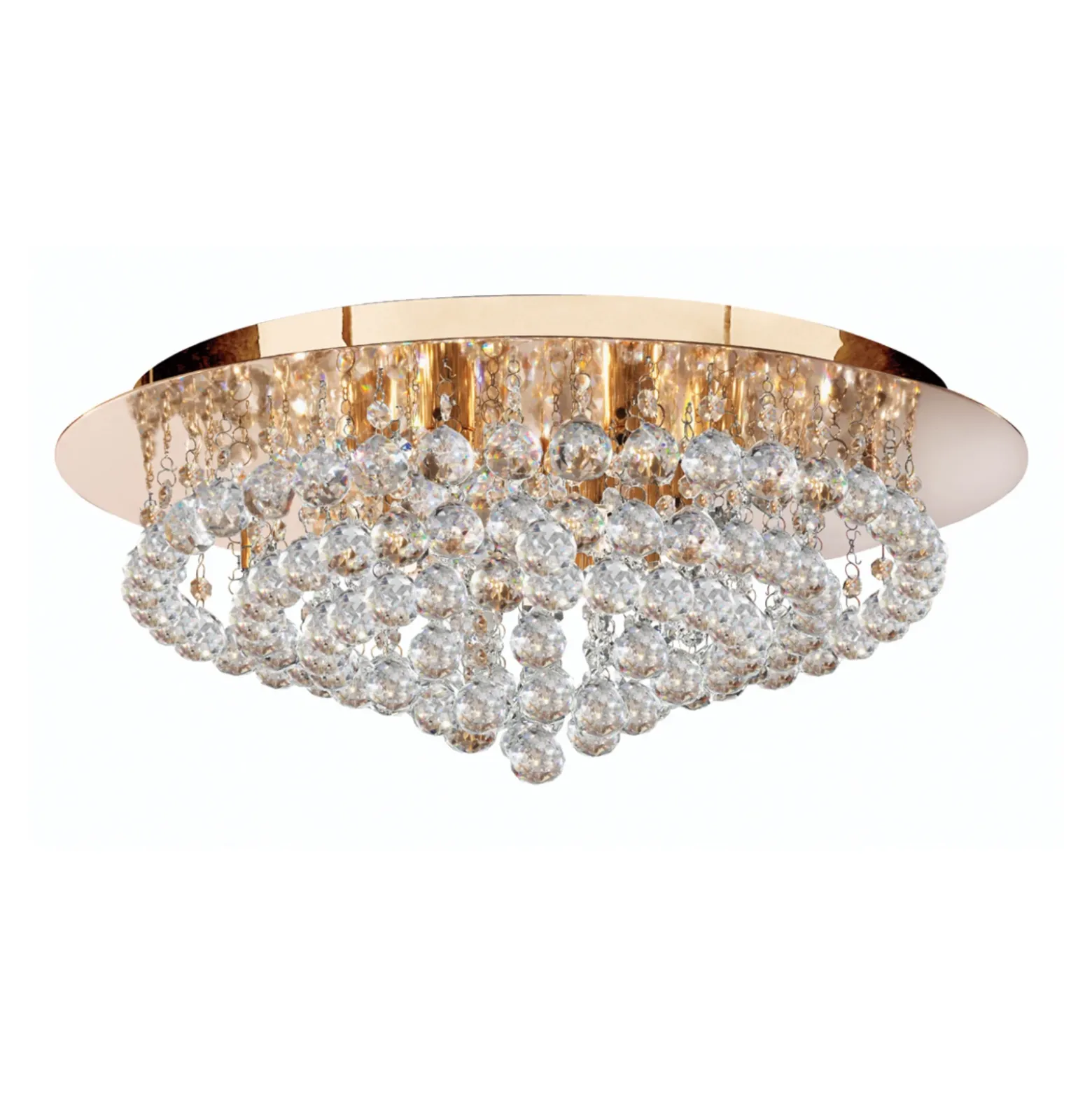 Plafón Hanna, oro, esferas de cristal, Ø 55 cm