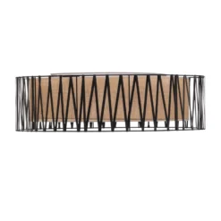 Plafón Harmony, negro, Jute natural, Ø 72 cm