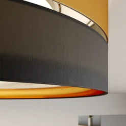 Plafón Hilton, negro/dorado, Ø 60 cm