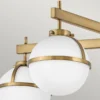 Plafón Hollis, 5 luces latón/opalino