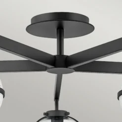 Plafón Hollis, 5 luces, negro/transparente