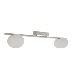 Plafón Imelo, color crema, 4 luces, cristal, longitud 140 cm