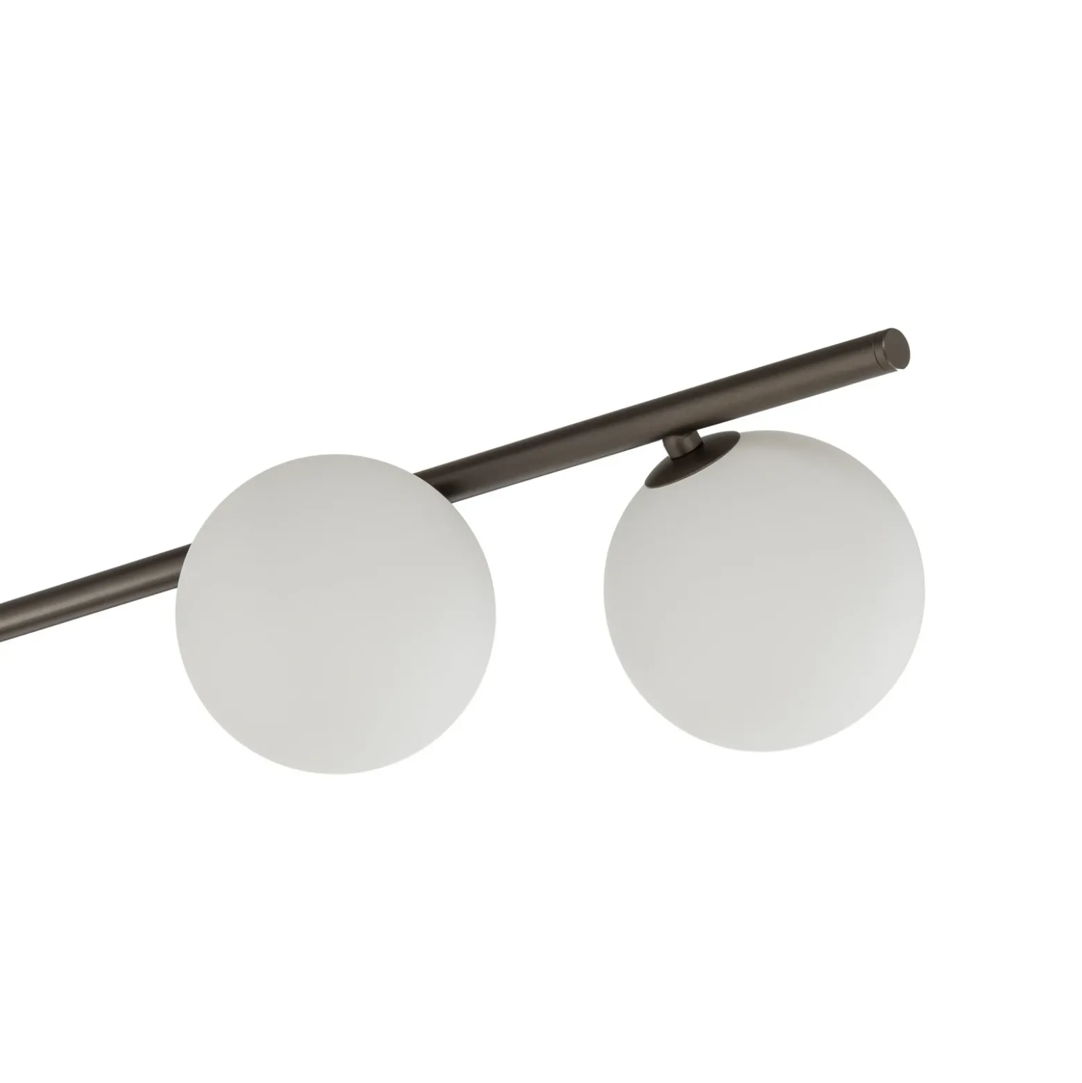 Plafón Imelo, marrón, 4 luces, cristal, longitud 140 cm