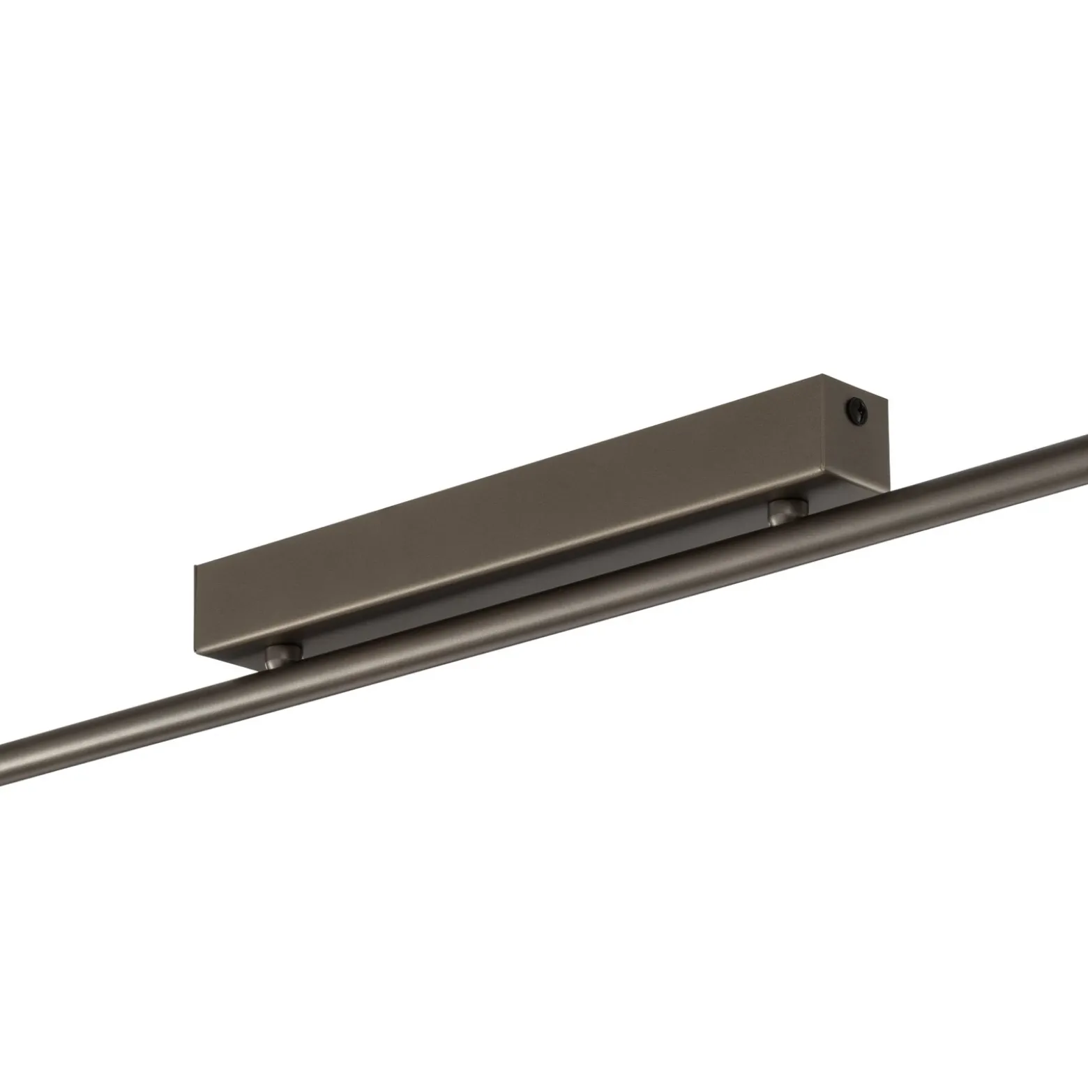 Plafón Imelo, marrón, 4 luces, cristal, longitud 140 cm