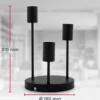 Plafón Indu, negro, metal, 3 luces, E27