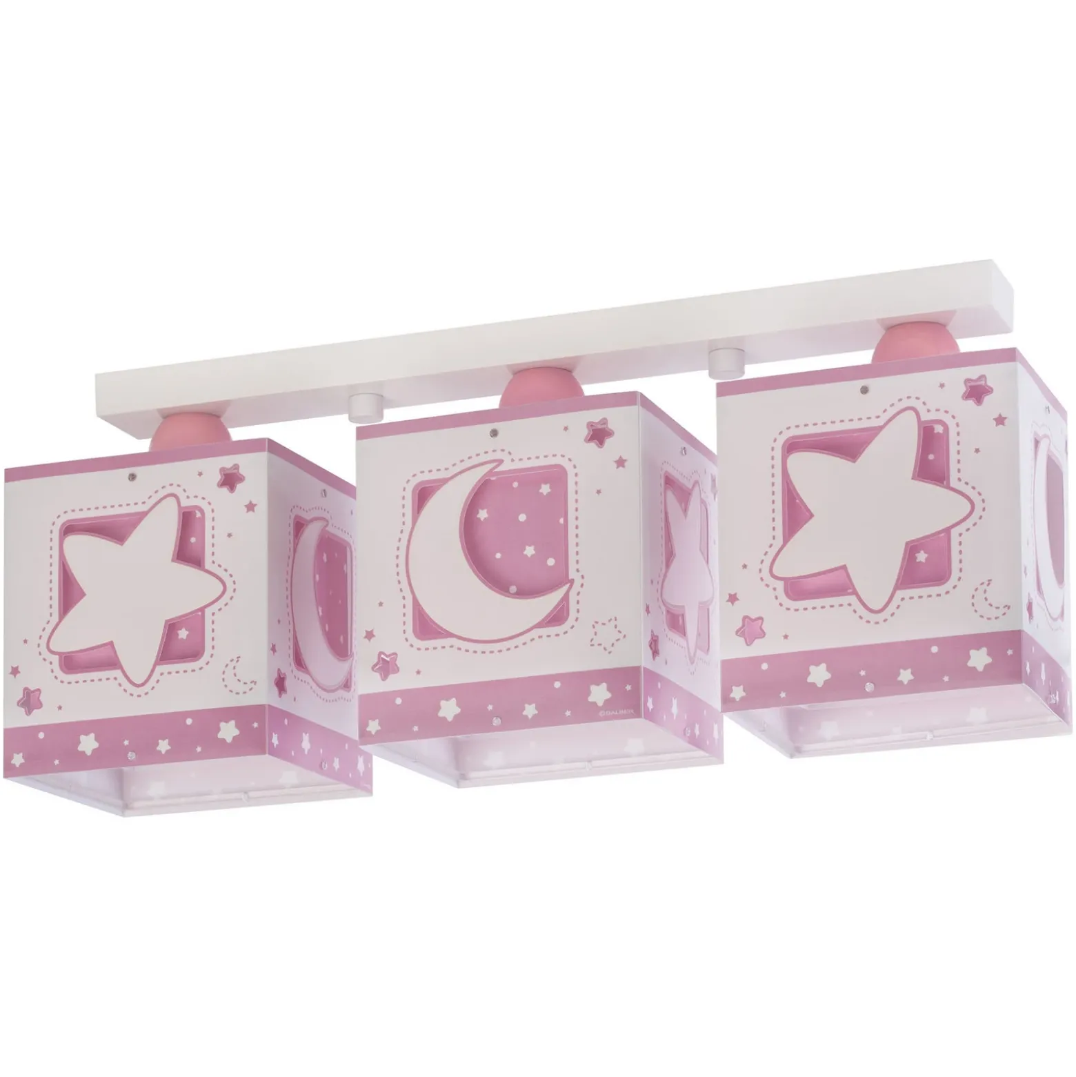 Plafón infantil Moonlight, 3 luces, rosa