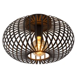 Plafón jaula Manuela, Ø 40 cm, negro