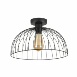 Plafón Kadeh, negro, Ø 40 cm, metal, E27