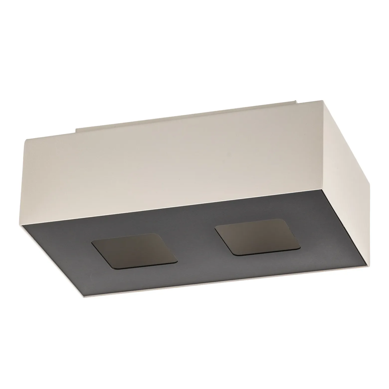 Plafón Kasi de acero en blanco, 2 luces