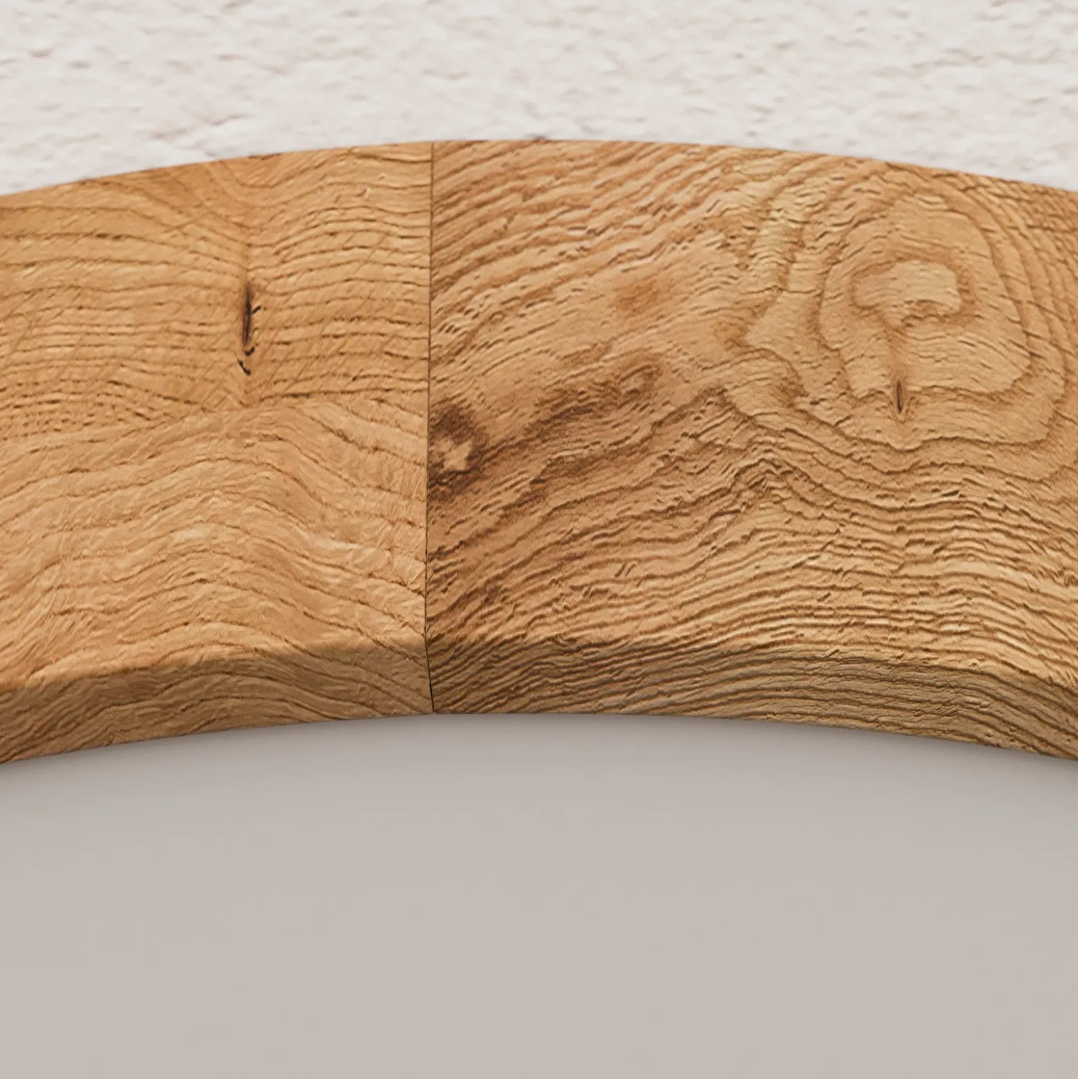 Plafón Kerio, Ø 47 cm, madera de roble natural