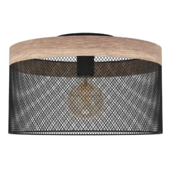 Plafón Kilnsdale, Ø 38 cm, negro/marrón, acero