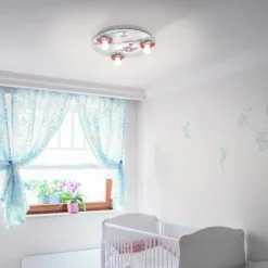 Plafón Lalelu redondo de 3 luces