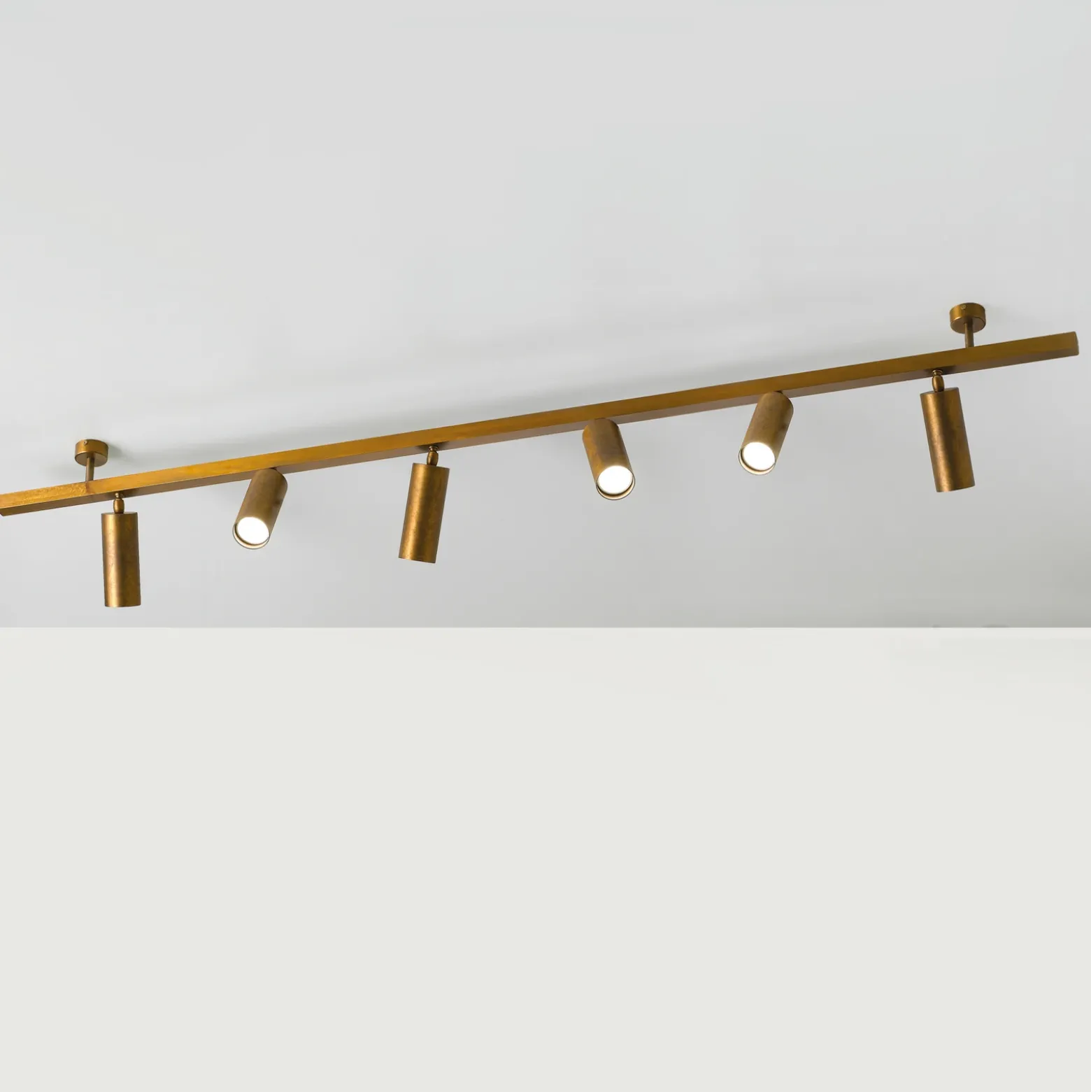 Plafón 7535, latón bruñido, 6 luces, GU10
