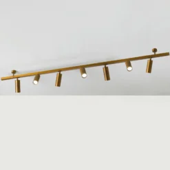 Plafón 7536, latón bruñido, 7 luces, GU10
