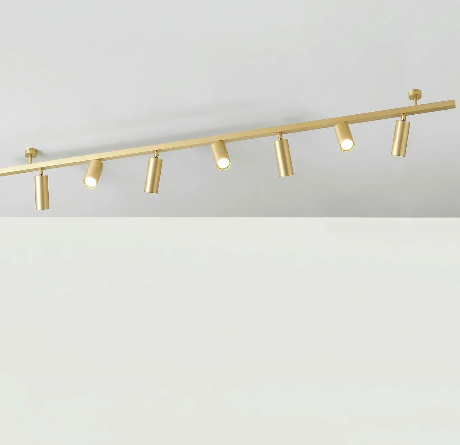 Plafón 7536, latón satinado, 7 luces, GU10