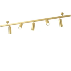 Plafón 7534, latón satinado, 5 luces, GU10
