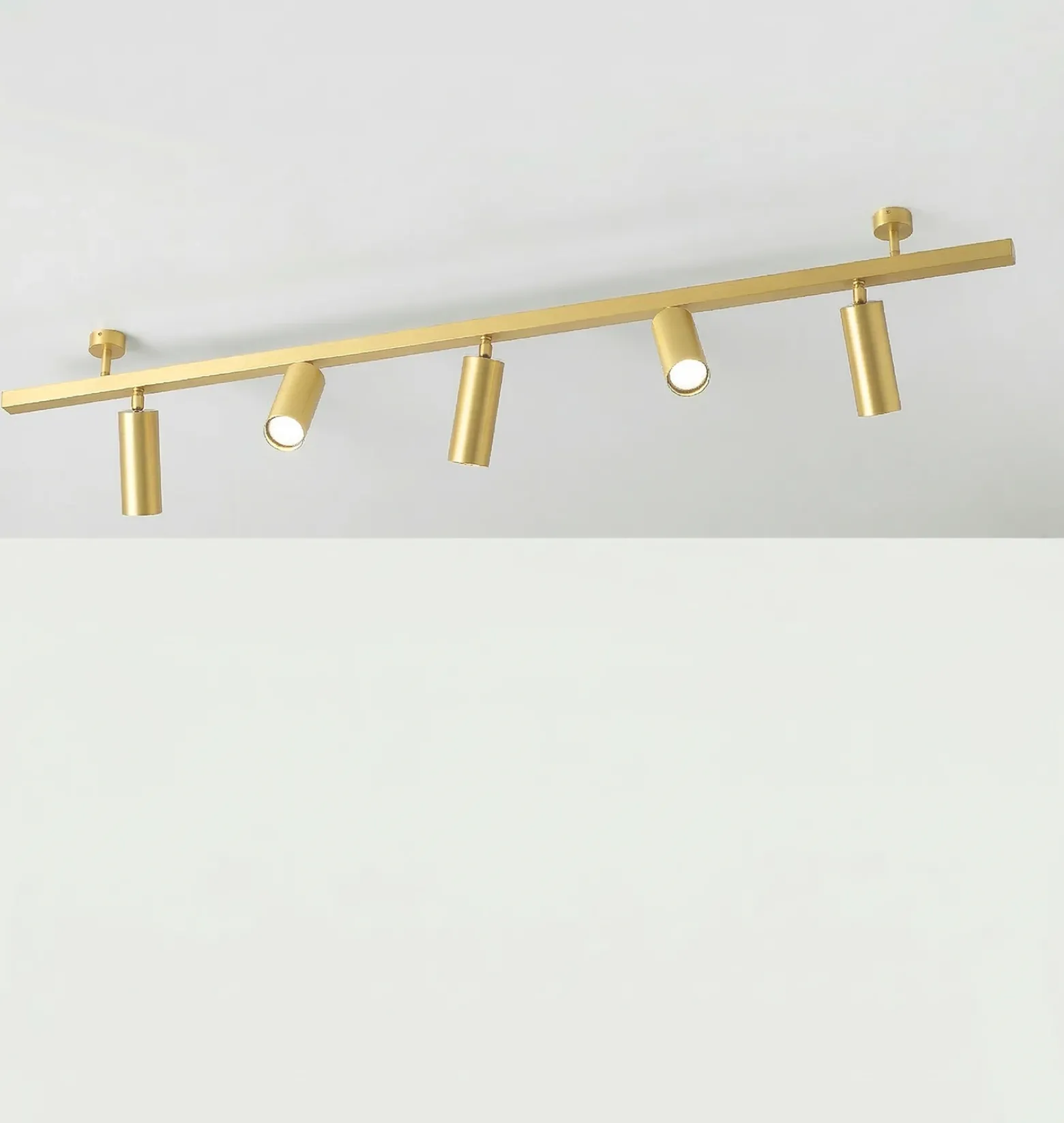 Plafón 7534, latón satinado, 5 luces, GU10