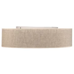 Plafón Leano, gris, tejido de lino, Ø 50 cm