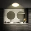Plafón LED Acorus, Ø 33 cm, blanco/color madera, IP44