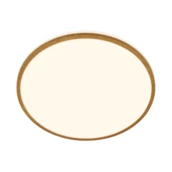 Plafón LED Acorus, Ø 33 cm, blanco/color madera, IP44