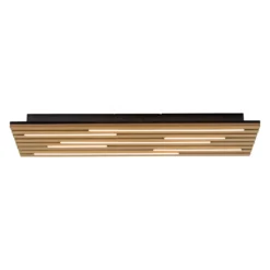 Plafón LED Acústico, 80 x 30 cm, madera natural, metal