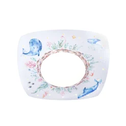 Plafón LED animales marinos, 58 cm, colorido, madera MDF