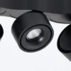 Plafón LED Arcchio «Rotari», con lentes, 3 luces, negra