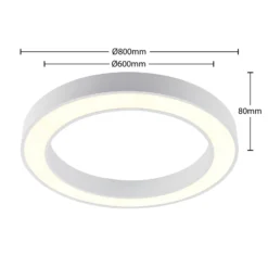 Plafón LED Arcchio Sharelyn, Ø 80 cm, blanco, atenuable