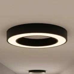 Plafón LED Arcchio Sharelyn, Ø 60 cm, negra, atenuable