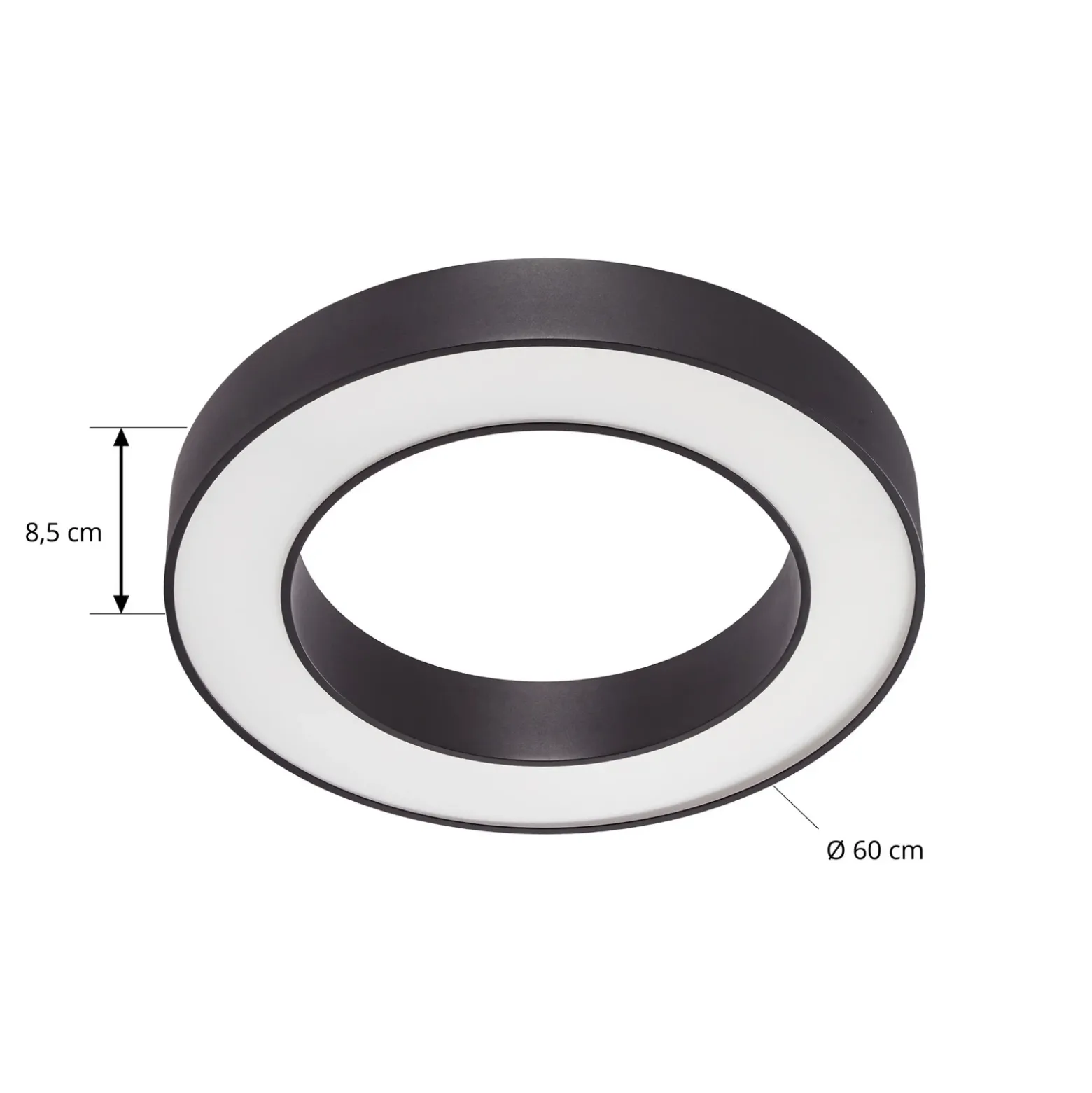 Plafón LED Arcchio Sharelyn, Ø 60 cm, negra, atenuable