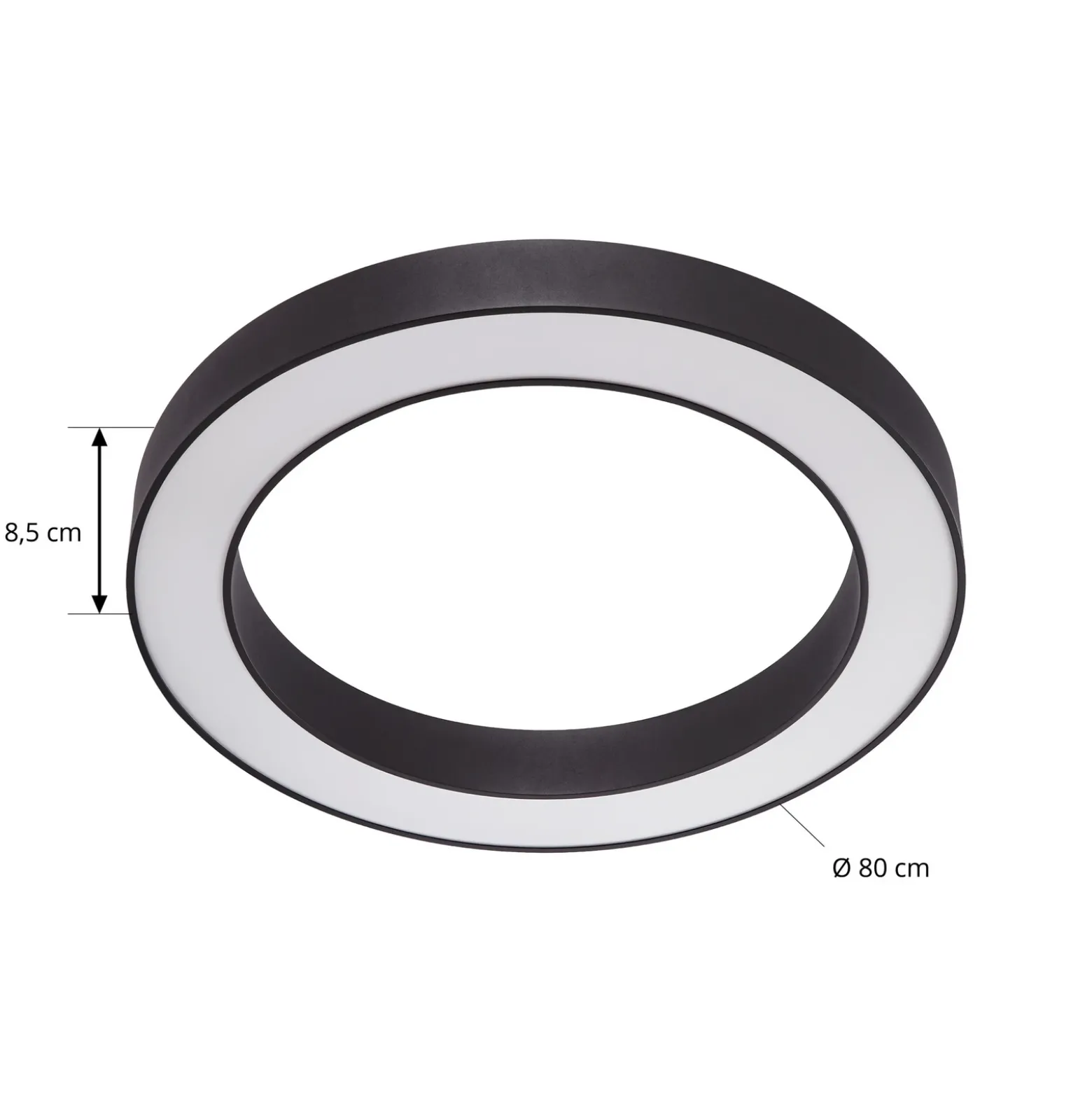 Plafón LED Arcchio Sharelyn, Ø 80 cm, negra, atenuable