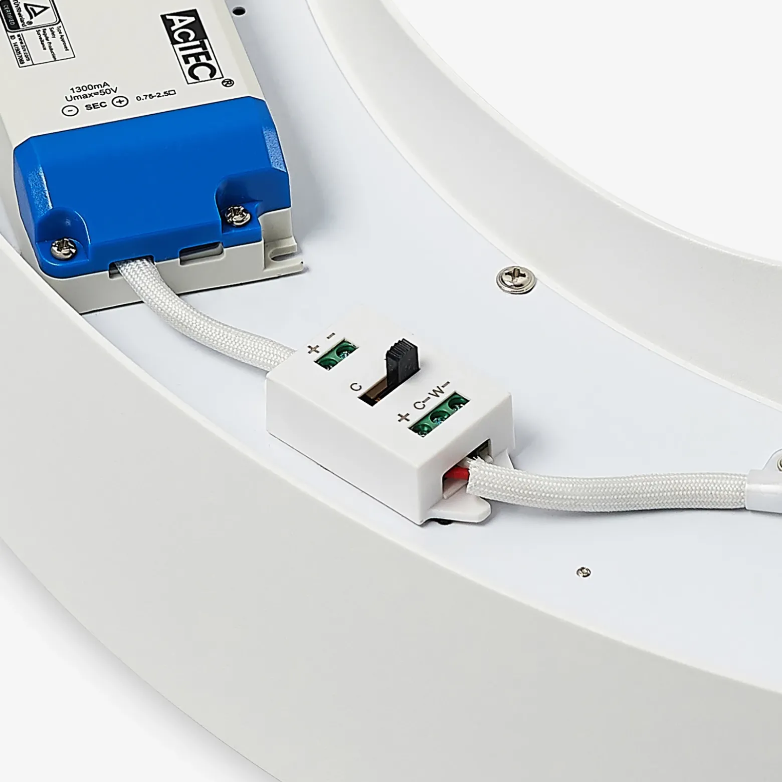 Plafón LED Arcchio Sharelyn, Ø 60 cm, blanca, atenuable