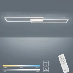 Plafón LED Asmin, CCT, acero, 109,5x25,7cm