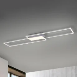 Plafón LED Asmin, CCT, acero, 109,5x25,7cm