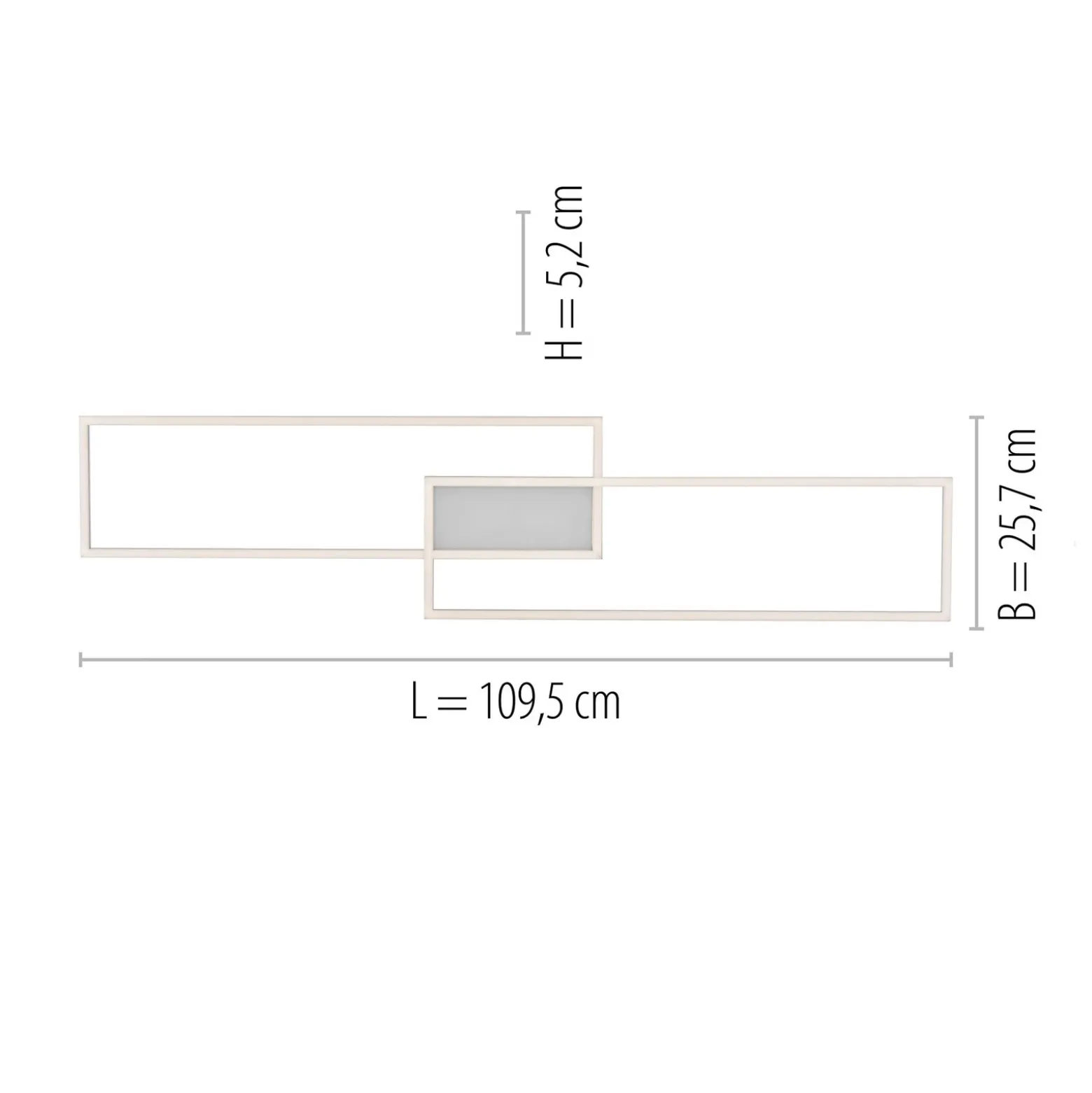Plafón LED Asmin, CCT, acero, 109,5x25,7cm