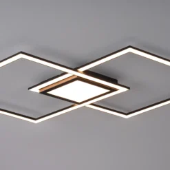 Plafón LED Asmin, CCT, negro, 106 x 37 cm