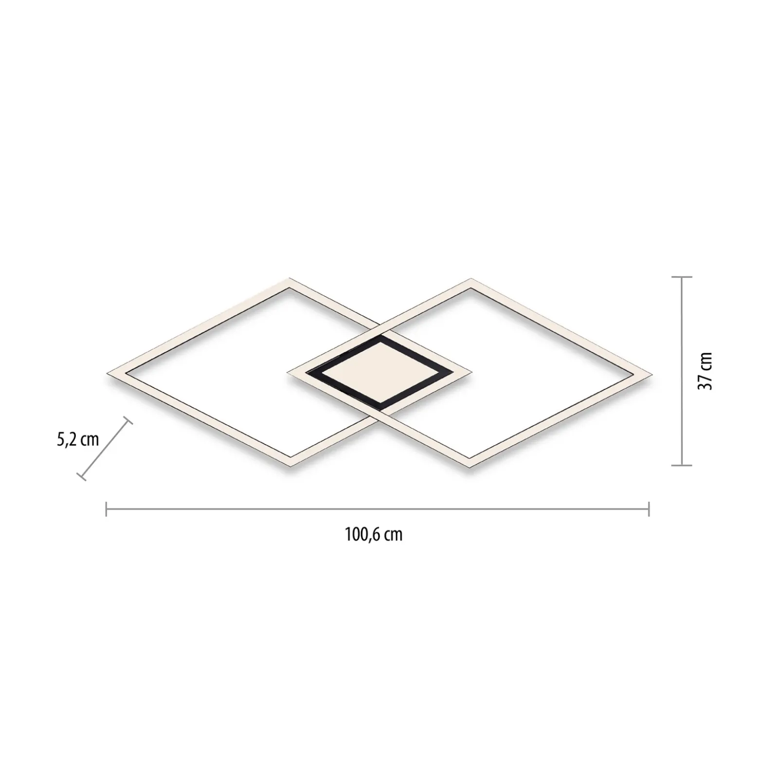 Plafón LED Asmin, CCT, negro, 106 x 37 cm