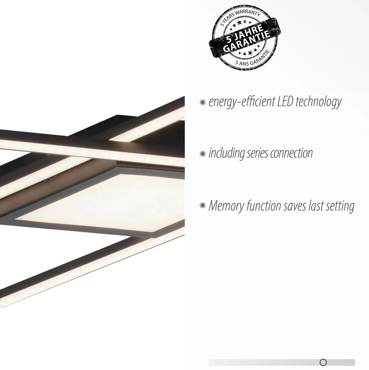 Plafón LED Asmin, CCT, negro, 106 x 37 cm
