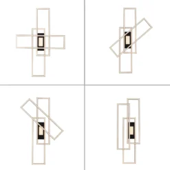 Plafón LED Asmin, CCT, negro, 98,9x69,4 cm