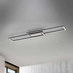 Plafón LED Asmin, CCT, negro, 95x17,5cm