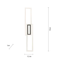 Plafón LED Asmin, CCT, negro, 95x17,5cm