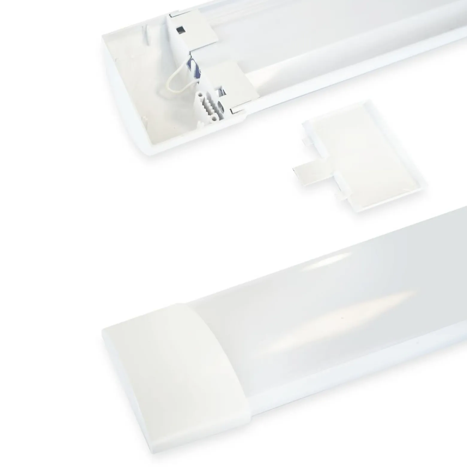 Plafón LED Batten, longitud 90 cm, aluminio, blanco, 4000 K