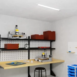 Plafón LED Batten, longitud 90 cm, aluminio, blanco, 4000 K