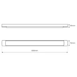 Plafón LED Batten, longitud 60 cm, aluminio, negro, 4000 K