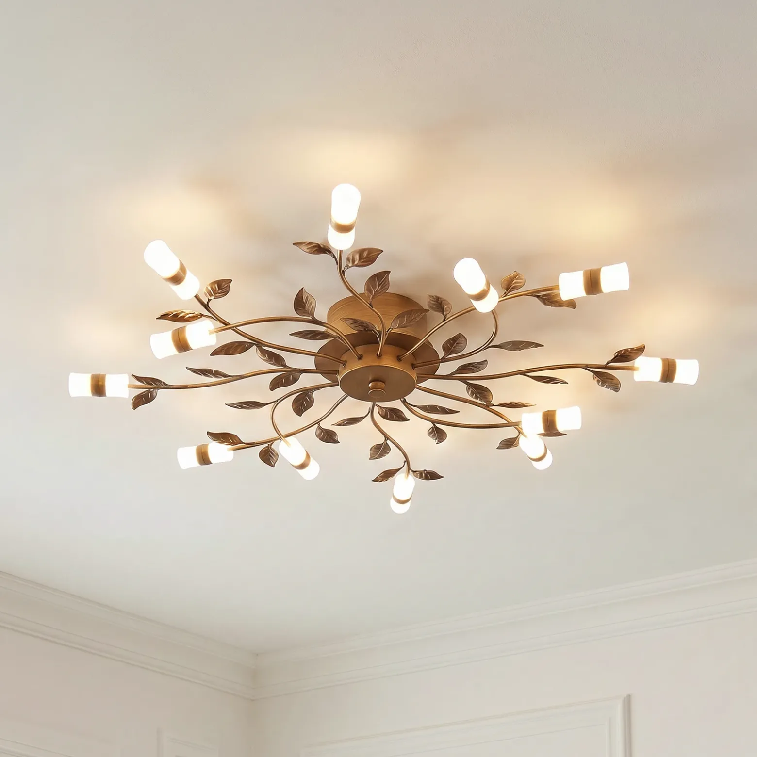 Plafón LED Bentas de Lindby, bronce, metal, Ø 80 cm